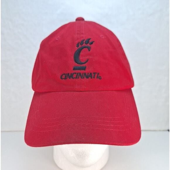 Cincinnati Bearcats Hat Cap Strap Back NCAA College Dad Hat Red Black Logo - Picture 1 of 9